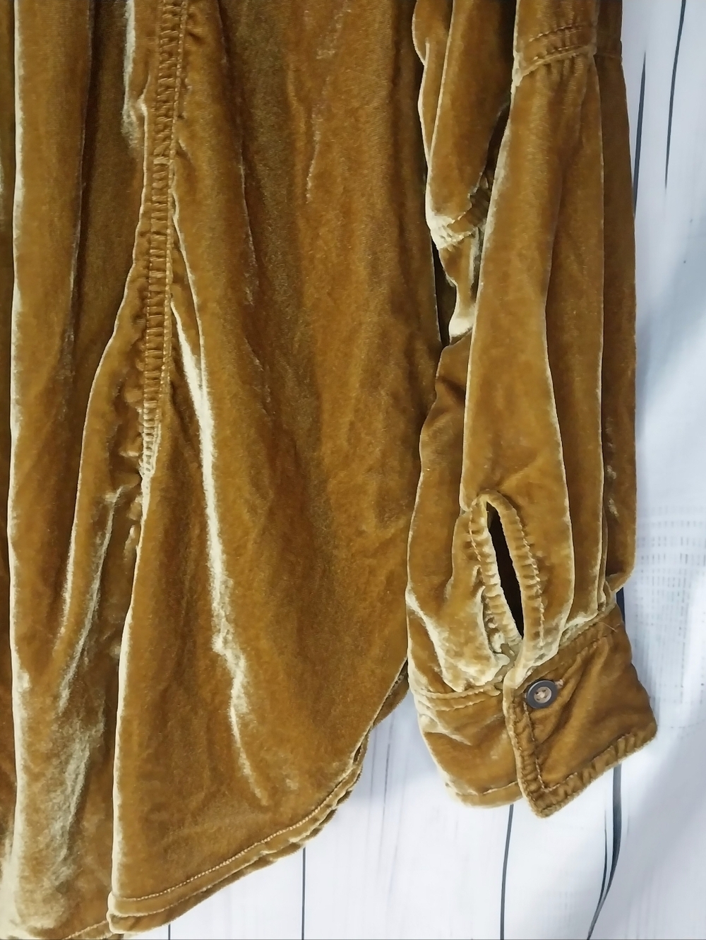 Free People We The Free Night Skies Velvet Boho Oversized Button-Up Top - Picture 6 of 8